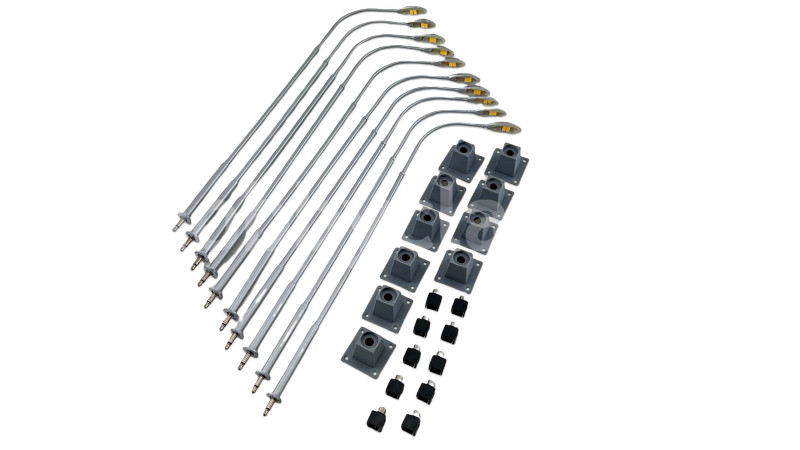 Pack 10 Farolas color plata 1/32